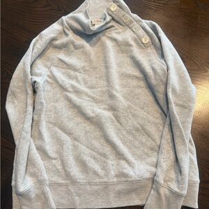 J. Crew Heather Gray Buttoned Sweatshirt